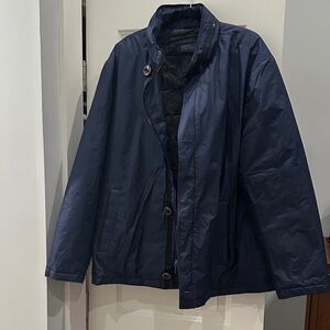 Rainforest Men’s Waterproof Navy Jacket, w/hidden hood